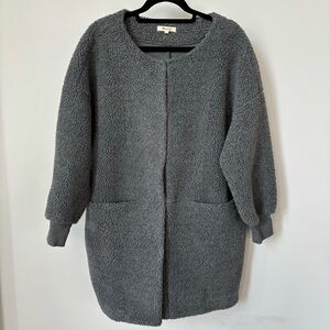 Madewell Sherpa Gray Long Jacket Size M